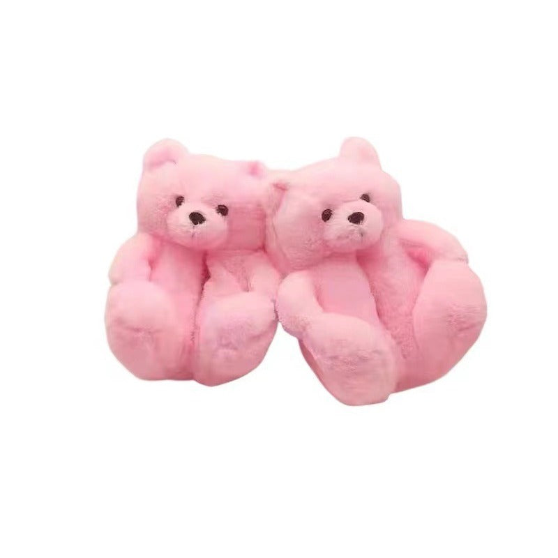 Wholesale Cartoon Teddy Bear Plush Warm Cotton Shoes